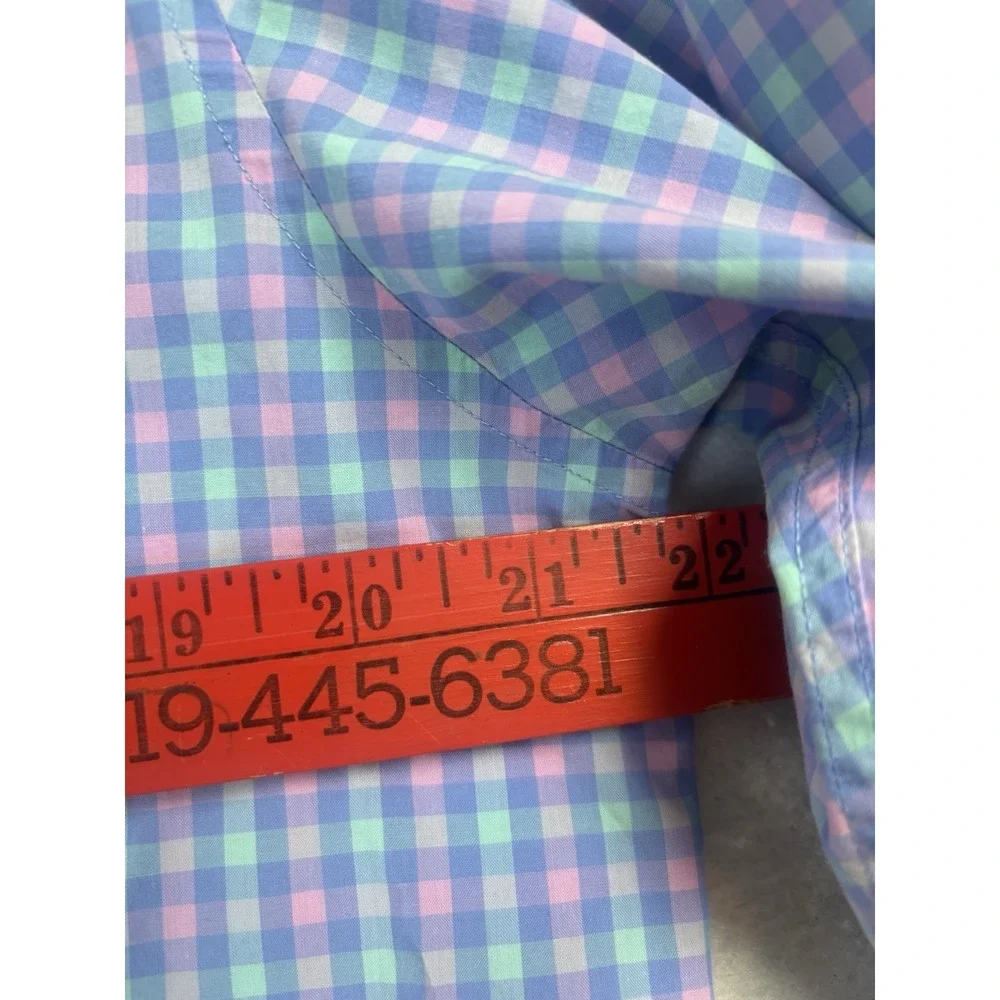 Tommy Bahama Island Zone Shirt Mens Medium Check Flip Cuff Contrast Trim L/S Med